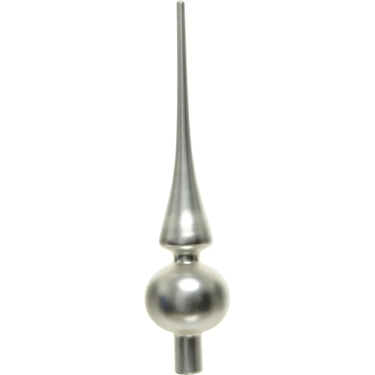 Kaemingk Christbaumspitze Christbaumschmuck Christbaumspitze Glas Ø 6 x 26 cm silber matt – Bild 1