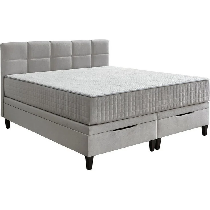 Boxbett Wicky / BX2590 Wien, Polyester, Stoff, Silber, 180 x 114 x 213 cm – Bild 5