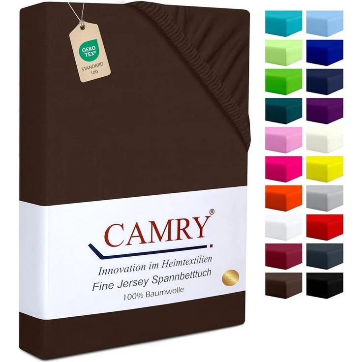 Camry Spannbettlaken CLASSIC Jersey 100% Baumwolle Spannbetttuch atmungsaktiv Gummizug, Jersey Baumwolle, Gummizug: rundum, 100% Baumwolle, alle Matratzenhöhen, atmungsaktiv, pflegeleicht – Bild 1