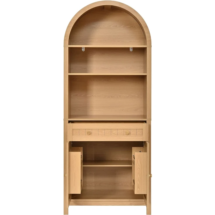 ZUBALIYA Aufbewahrungsschrank, mit Schubladen, mit Stauraum, H 180 × T 40 × B 76 cm, Natur, MDF / Spanplatte – Bild 15