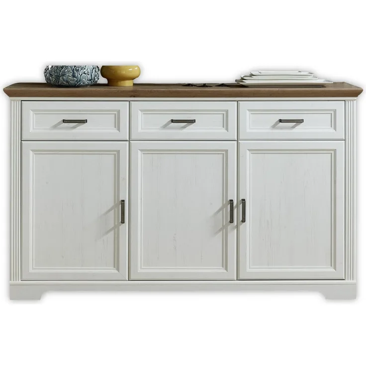 Sideboard Jena / Jasmin, Holzwerkstoff, Weiß, 166 x 102 x 48 cm