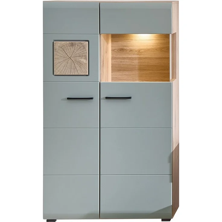 Innostyle Vitrine FUN PLUS II (2-St) Glastür, Holztür, 10 Fächer, Softclose, ABS Kantenschutz – Bild 1