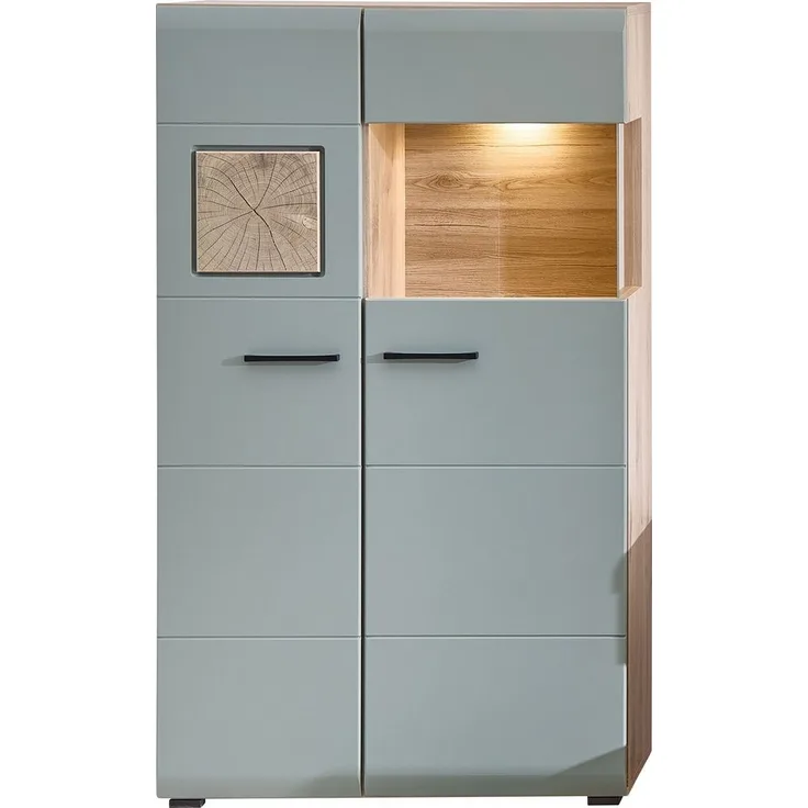 Innostyle Vitrine FUN PLUS II (2-St) Glastür, Holztür, 10 Fächer, Softclose, ABS Kantenschutz
