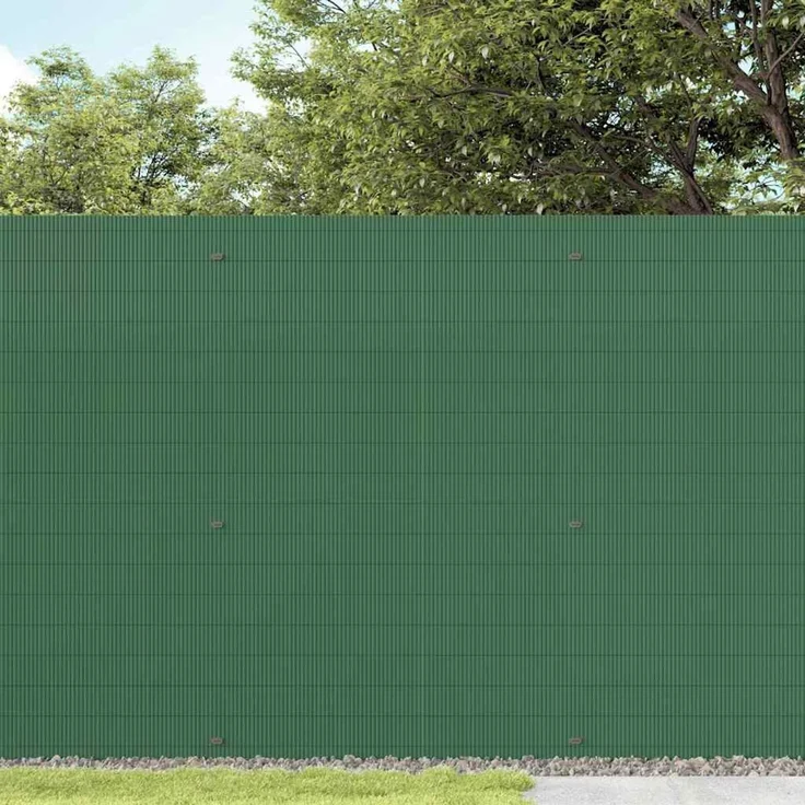 vidaXL Gartenzaun Doppelseitig Grün 1,8x5 m PVC 42002624 – Bild 3