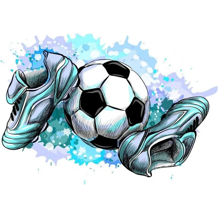 nikima Wandtattoo 187 Wandtattoo Fussballschuhe und Ball - Größe 370 x 500 mm (PVC-Folie), In 4 vers. Größen
