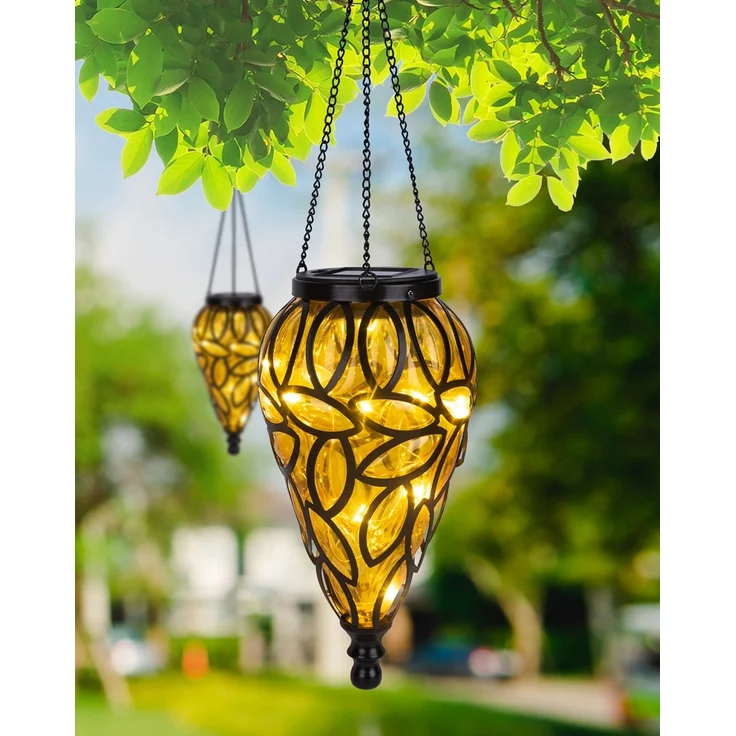 LED Solarleuchte, IP44, Akku, amber, H 50cm – Bild 5