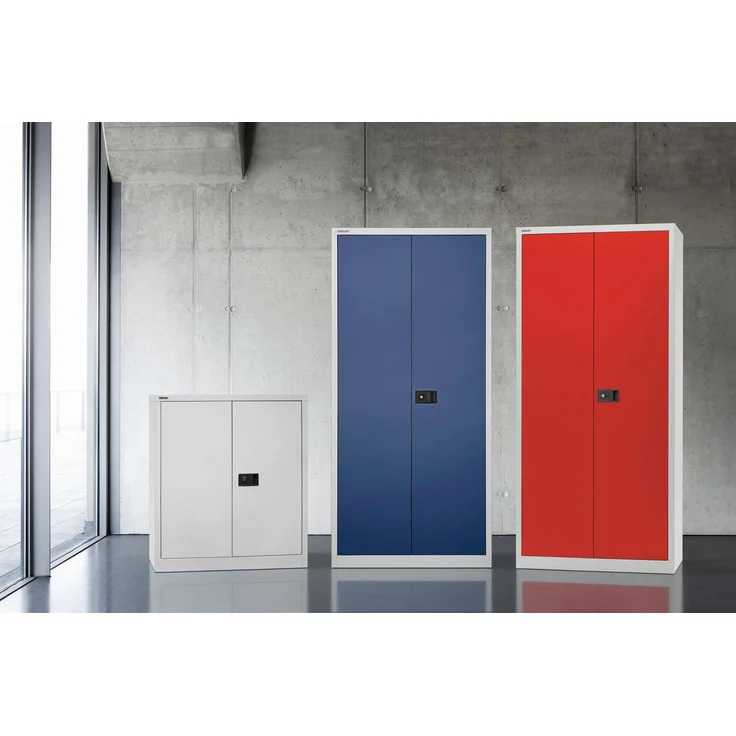 Bisley 'Universal' Flügeltürenschrank, Verkekrsweiß, 100 x 40 x 91,4 cm, 1 Fachboden – Bild 6