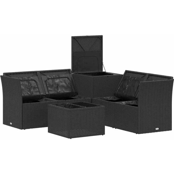 vidaXL Sofa Set 6 stk. Schwarz und Blau 55 x 55 x 37 cm 3447339 – Bild 7