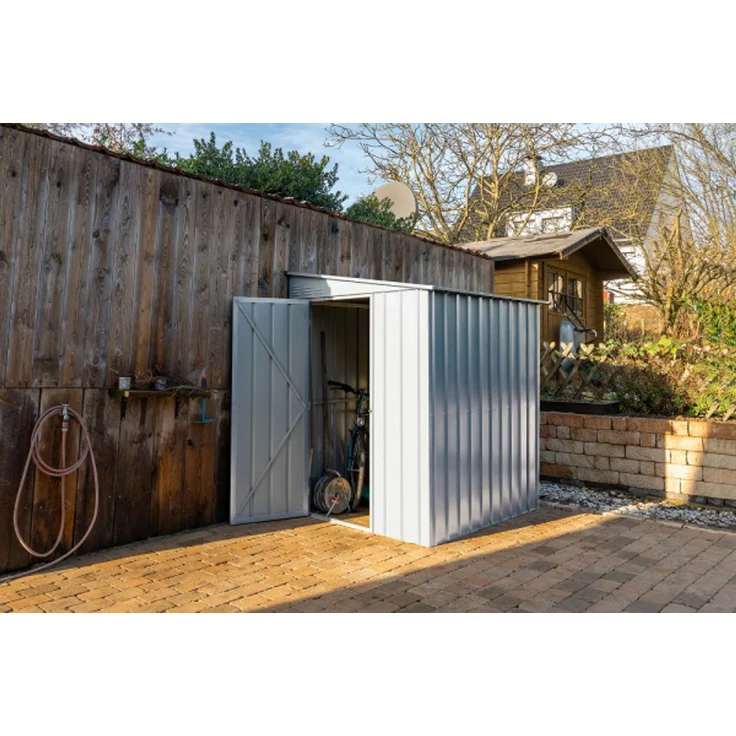 Globel Gerätehaus "Wand-Zierde Lean To 56, silber metallic – Bild 5