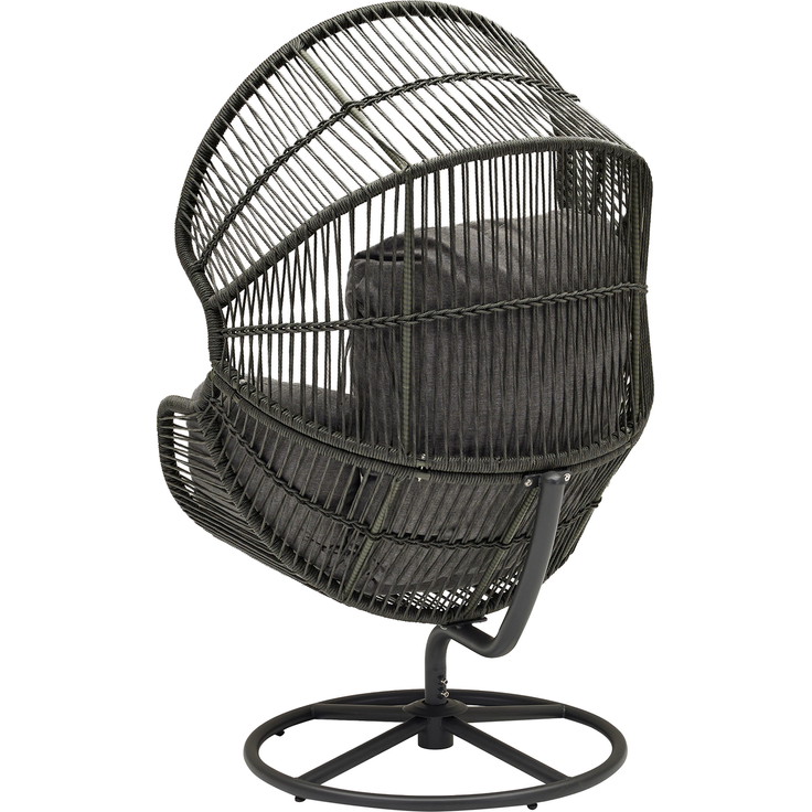 SUNORA Loungesessel, Geflecht: Kunststoff grau, Gestell: Stahl anthrazit, inklusive Kissen – Bild 4