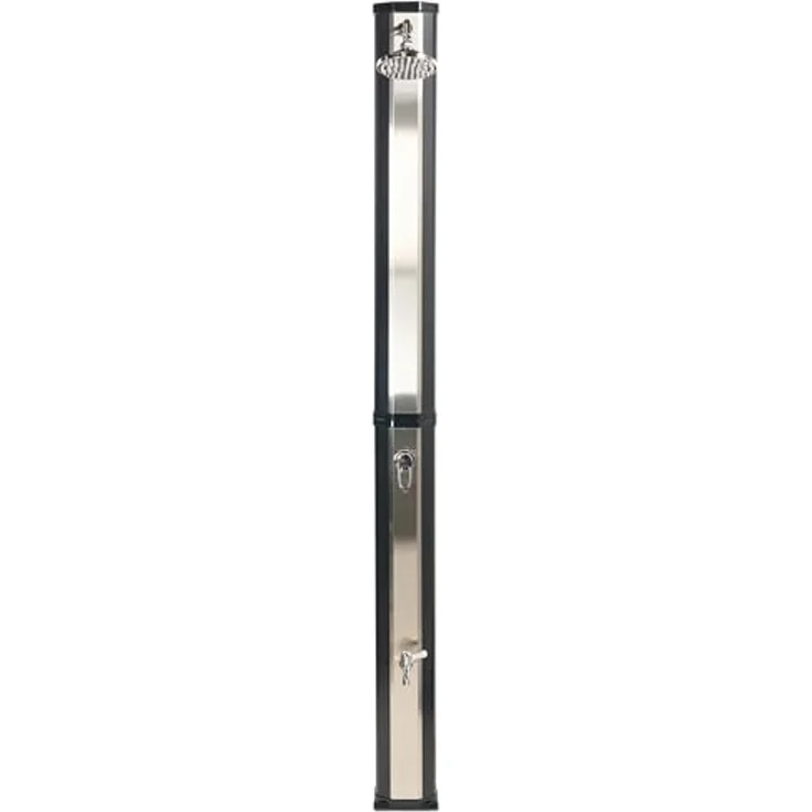 Freistehende solarbetriebene Gartendusche TUXPAM Schwarz – Bild 4
