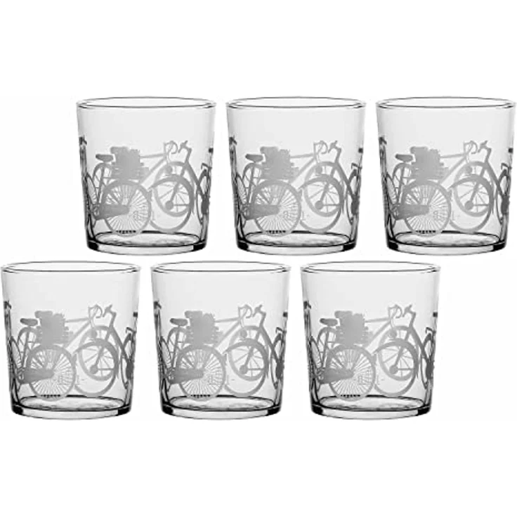 La Porcellana Bianca La Porcellana Bianca 6er-Set Gläser mit dickem Boden Fahrrad 350 ml P401000015Z – Bild 3
