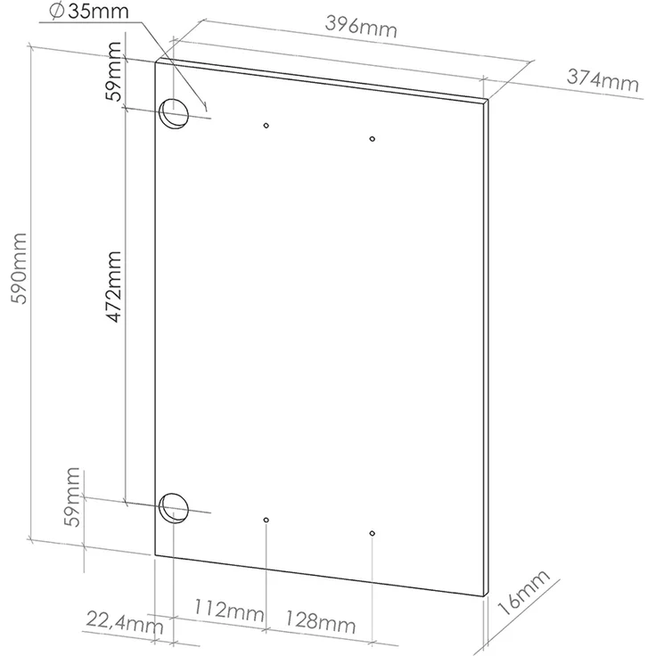 Küchenfront R-Line Weiß Landhaus 39.6x59 cm Möbelfront für den Hängeschrank Vicco – Bild 2