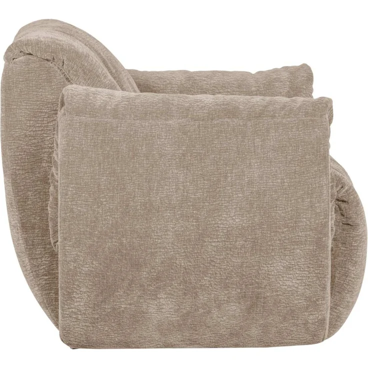 Drehsessel Baggy aus 3D-Chenille-Stoff, modernes Design, Sand, weich gepolstert, Indoor – Bild 4