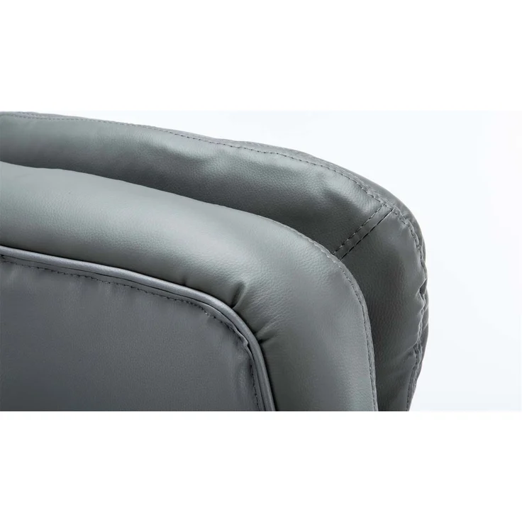 DELUKE® Bürostuhl SOUK - 116x68x77, Grau Kunstleder Metall in Chromoptik Gestell ergonomische Bürostühle Homeoffice Stuhl mit Rollen – Bild 7