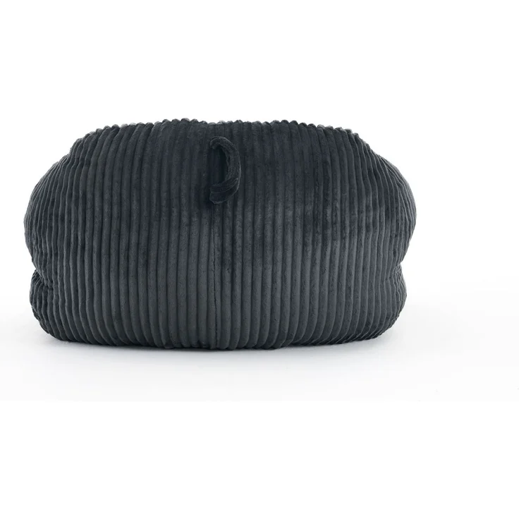DESVIAE Sitzsack 116 x 110 x 61 cm Dunkelgrau aus Cord – Schaumstofffüllung, montagefrei – Bild 8