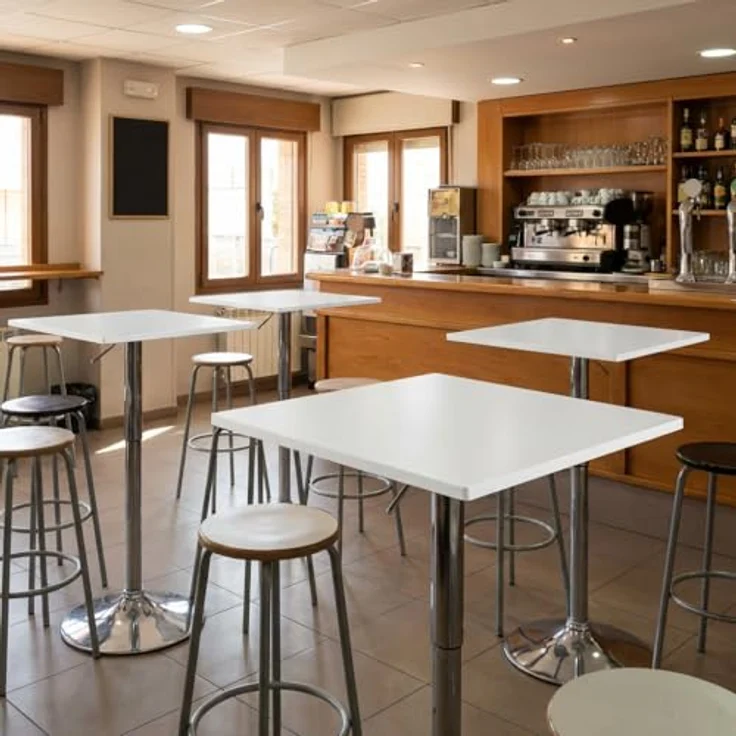 Brigros WeHome - Bartisch, hoher Couchtisch, höhenverstellbarer Couchtisch, quadratischer oder runder Tisch, Küchentisch erhältlich (Weiß, Quadrat) – Bild 3