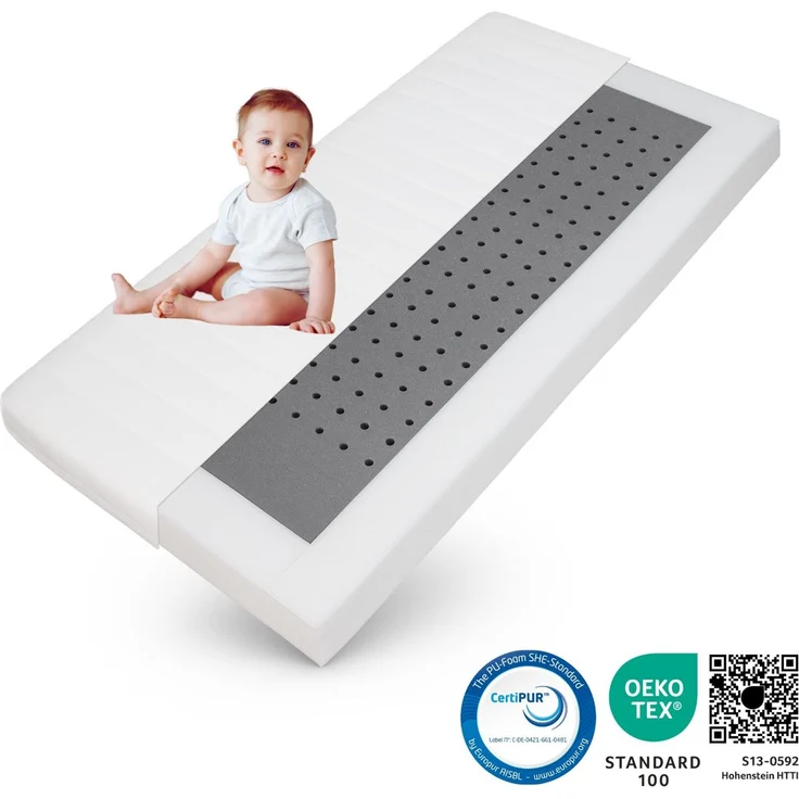 Kindermatratze 90x200, CertiPUR zertifiziert, Kinder Baby Matratze 90x200 mit waschbarem Bezug für Kinderbett, Höhe ca. 11cm, Made in Germany – Bild 5