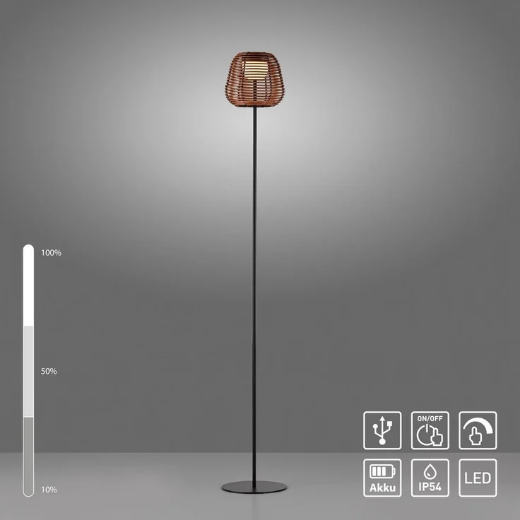 JUST LIGHT Stehlampe ASKIA, Dimmfunktion, LED fest integriert, Warmweiß, Akkuleuchte – Bild 2
