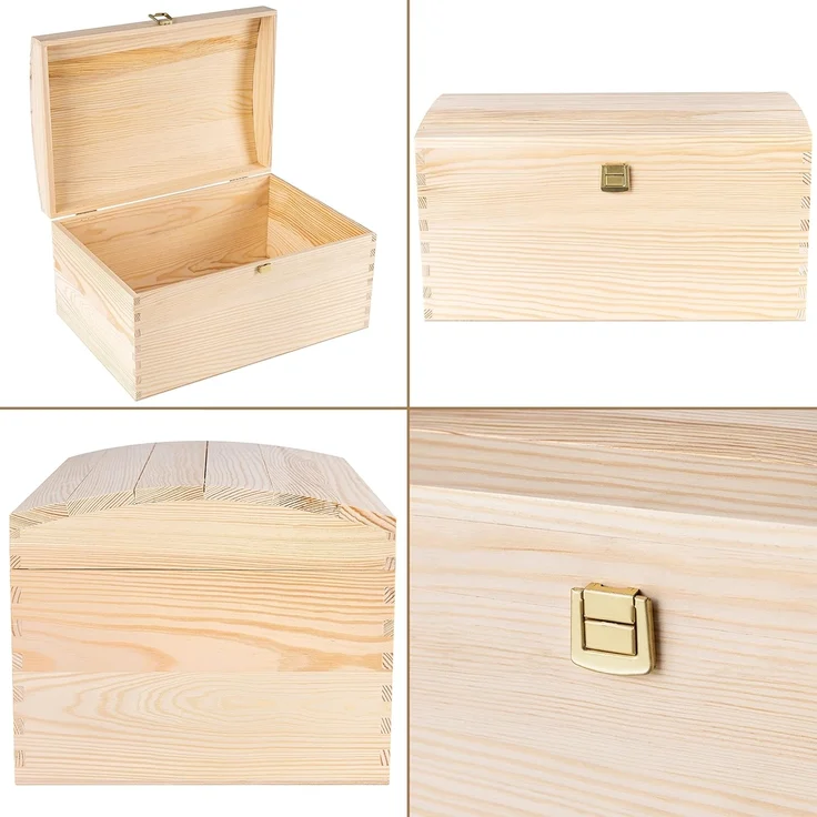 Creative Deco Holzkiste Holztruhe Holzkiste mit Deckel und Schloss – Bild 8
