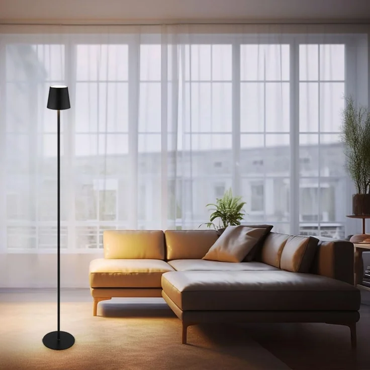 LED Stehleuchte, schwarz, Touchdimmer, IP44, H 120 cm – Bild 6