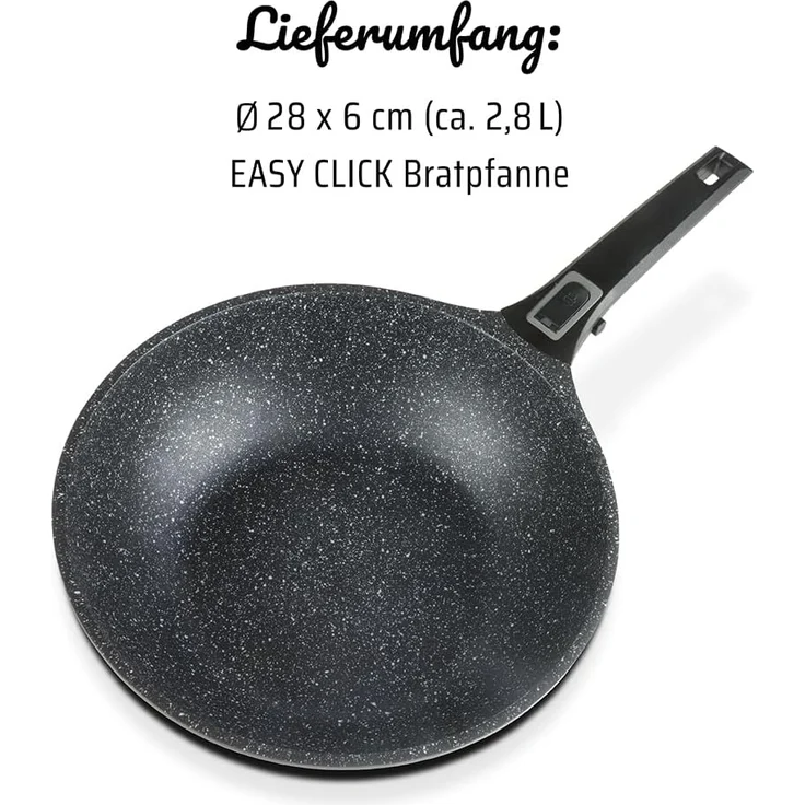 GSW Bratpfanne Easy Click, Aluminiumguss (1-tlg), abnehmbarer Griff, Induktion – Bild 7