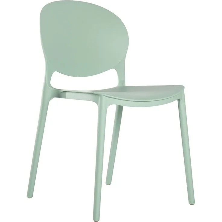 Lüllmann Besucherstuhl Designstuhl aus Polypropylen, Farbe salbei (1, 1 St), Designerstuhl aus Kunststoff, robust, pflegeleicht