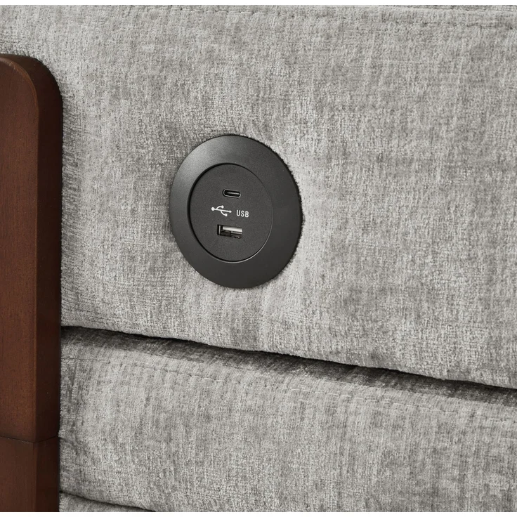 Schlafsofa mit Schlaffunktion, USB-Anschluss & Stauraum, 84x170,5x48 cm, Hellgrau – Bild 7