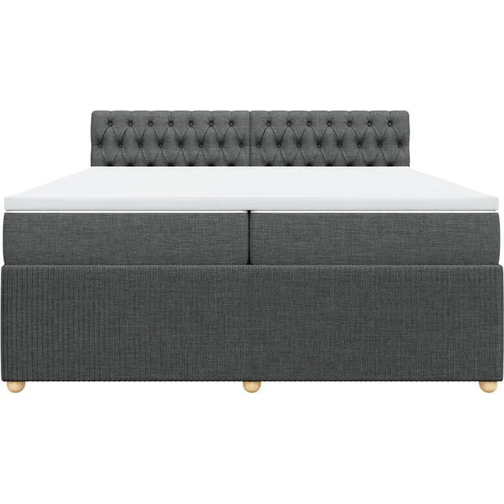 vidaXL Boxspringbett mit Matratze Dunkelgrau 200x200 cm Stoff 3289871 – Bild 6
