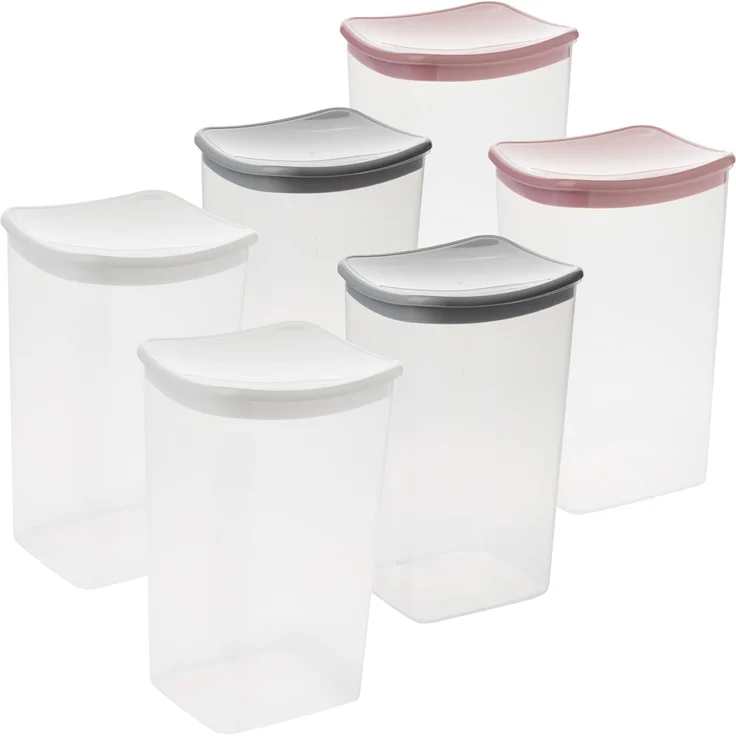 Centi Vorratsdose Vorratsdosen mit Deckel luftdicht 2l transparent, Kunststoff, (6er-Set) – Bild 1