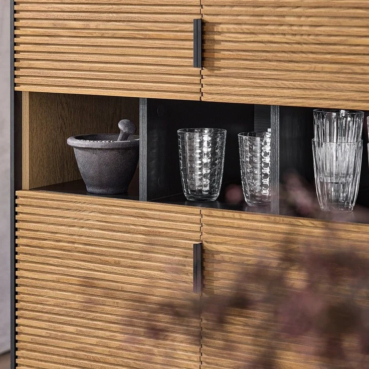 SoBuy HFSB03-SCH Sideboard, MDF, Papierfurnier, Helle Eiche, 110 x 83 x 40 cm – Bild 9