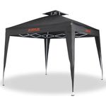 Justus Faltbarer Grillpavillon mit Spezialabdeckung und Entlüftungsmöglichkeit, schwarz, 250 x 250 x 260 cm (L x B x H)