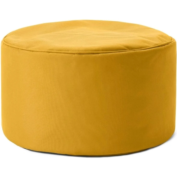 Lumaland Pouf Sitzsack-Hocker Pouf rund Cord 50l senfgelb, supersofte Füllung EPS-Perlen – Bild 1
