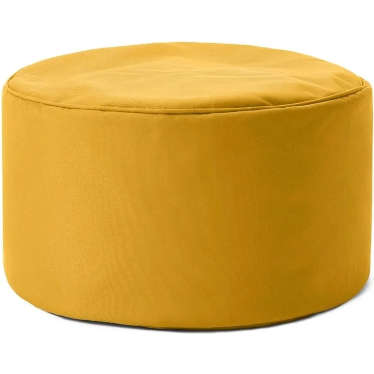 Lumaland Pouf Sitzsack-Hocker Pouf rund Cord 50l senfgelb, supersofte Füllung EPS-Perlen