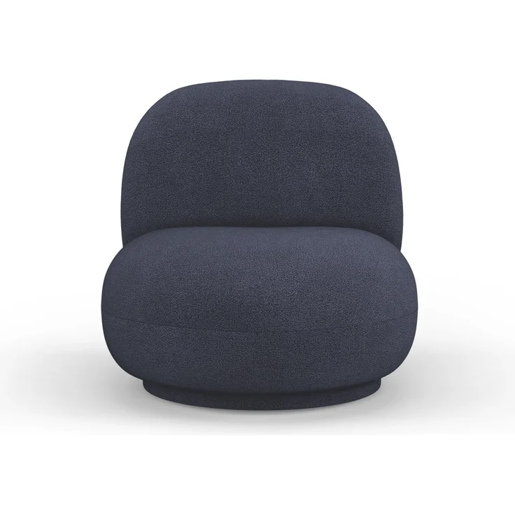 Micadoni Drehbarer Sessel Chuck Boucle Dunkelblau – Bild 1
