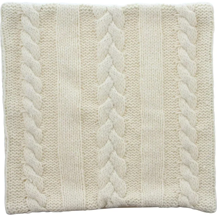 Dekoleidenschaft Kissenhülle "Strick" mit Zopfmuster, beige, 45x45 cm, Kissenbezug extra weich, (1 Stück), Zierkissenhülle, Couchkissen Bezug, Sofakissen Kuschelkissen Hülle – Bild 2