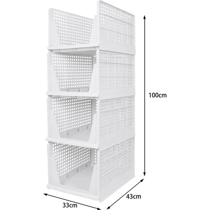 JEOBEST Schubladenbox Stapelbarer Kleiderschrank, Küche, Bad, (4 St, XL) Aufbewahrungsbox, Faltbare Schubladenboxen – Bild 4