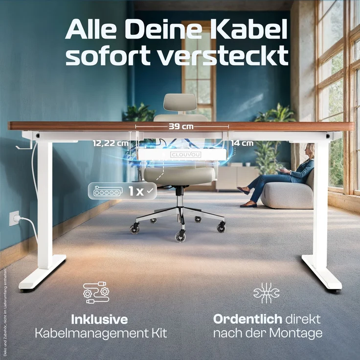 CleverDesk Weiß/Holz(140x70 cm) – Bild 4