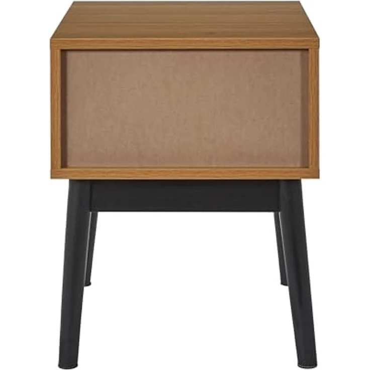 HOME DECO FACTORY, HD0303, Nachttisch für Schlafzimmer, Modell Felix, Kollektion Lounge Edition, zeitgenössische Möbel, Schrank, Nachttisch, 40 x 50 x 40 cm, Schwarzbraun – Bild 4