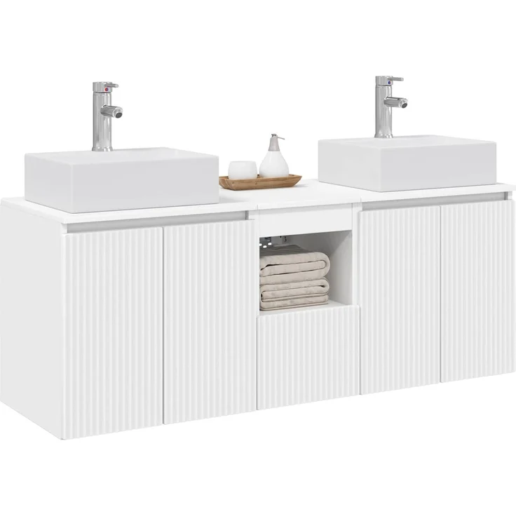 vidaXL Badezimmerschrank-Set 3 stk. Weiß 129 x 41 x 79,5 cm 3405647 – Bild 3