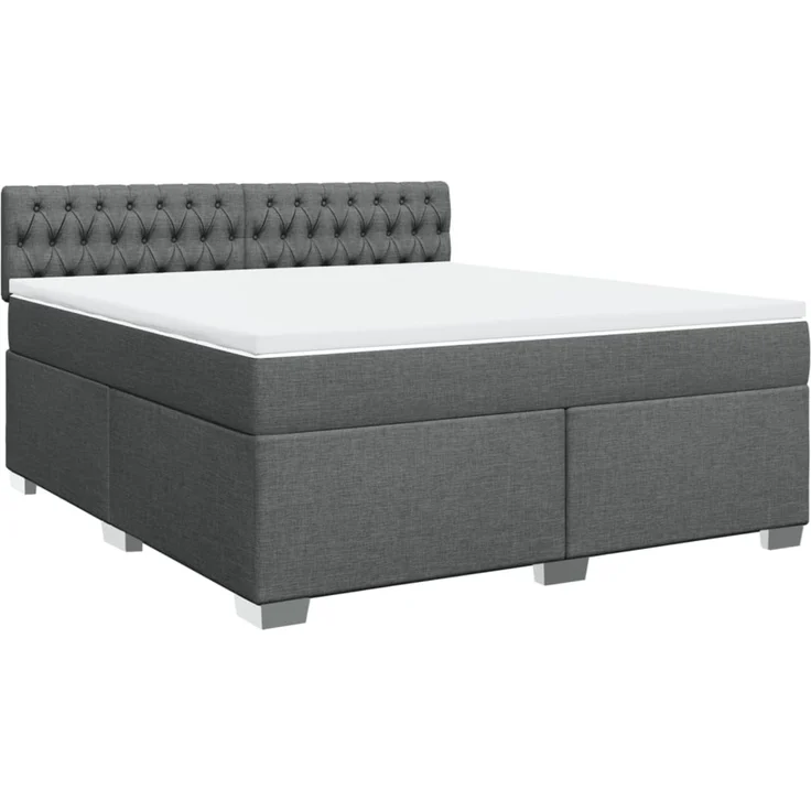 vidaXL Boxspringbett mit Matratze Dunkelgrau 180x200 cm Stoff 3285975 – Bild 2