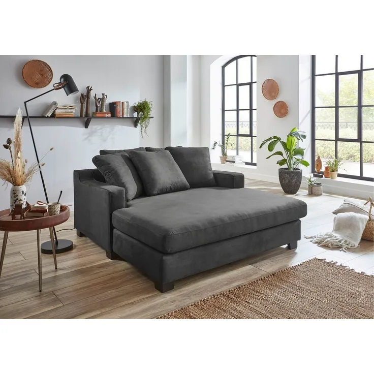Atlantic Home Collection NOBEL XXL-Sessel, 100% Polyester, Vintage Dunkelgrau