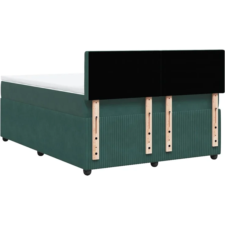 vidaXL Boxspringbett mit Matratze Dunkelgrün 160x200 cm Samt 3290097 – Bild 8