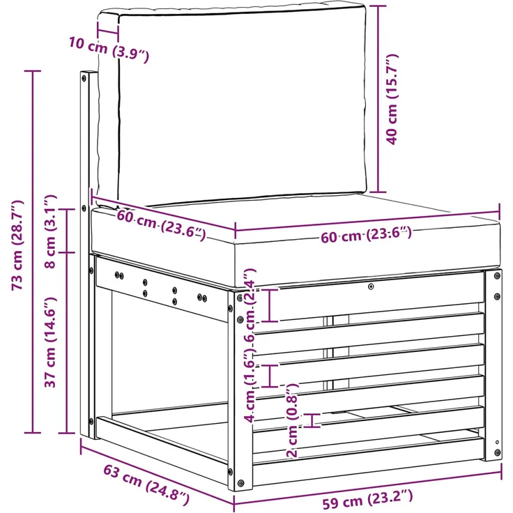 vidaXL Sofagarnituren 3 Stk. Massivholz Akazie 3383971 – Bild 6