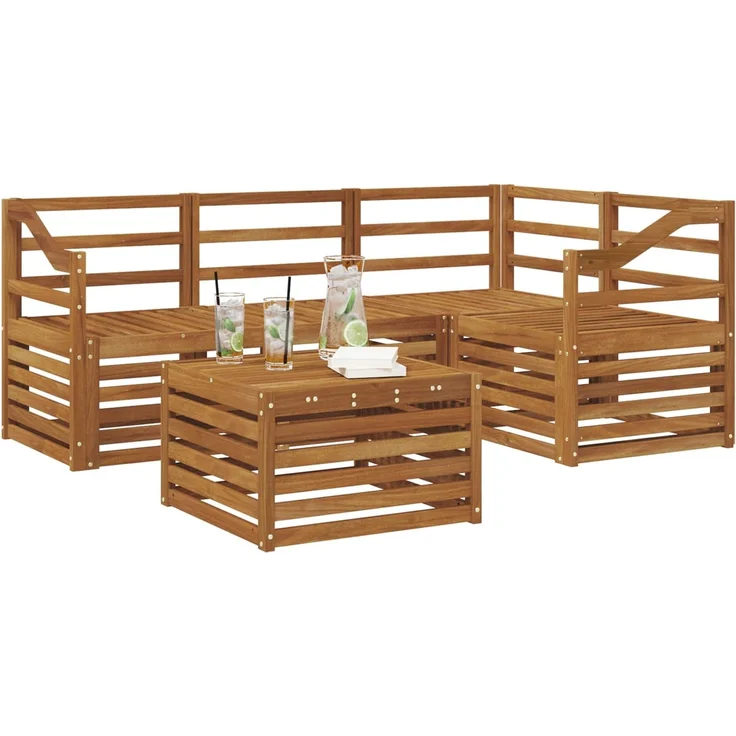 vidaXL Outdoor-Sofagarnitur 5 stk. 4-Sitzer Natur Massivholz Akazie 3374784 – Bild 3