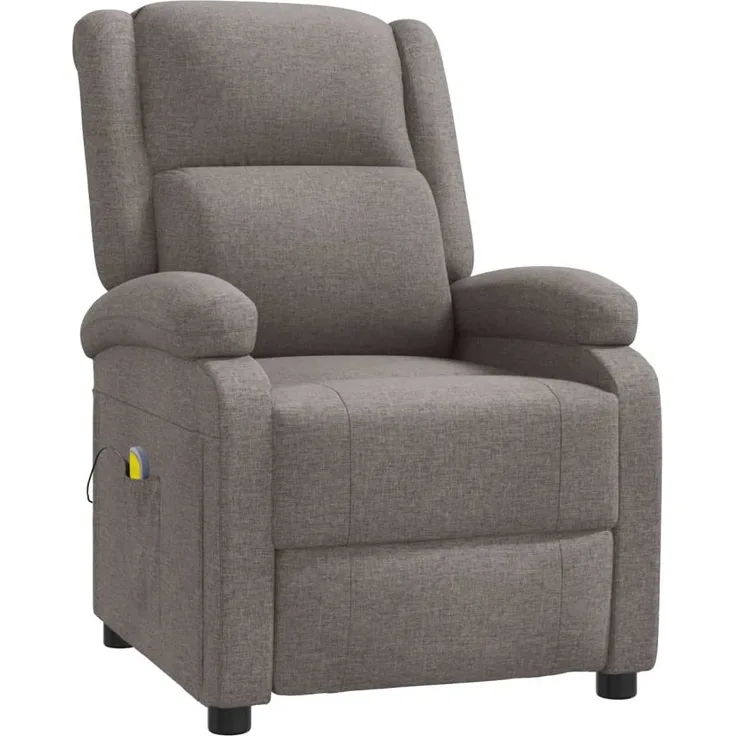vidaXL Ohrensessel mit Massagefunktion Taupe Stoff 342434