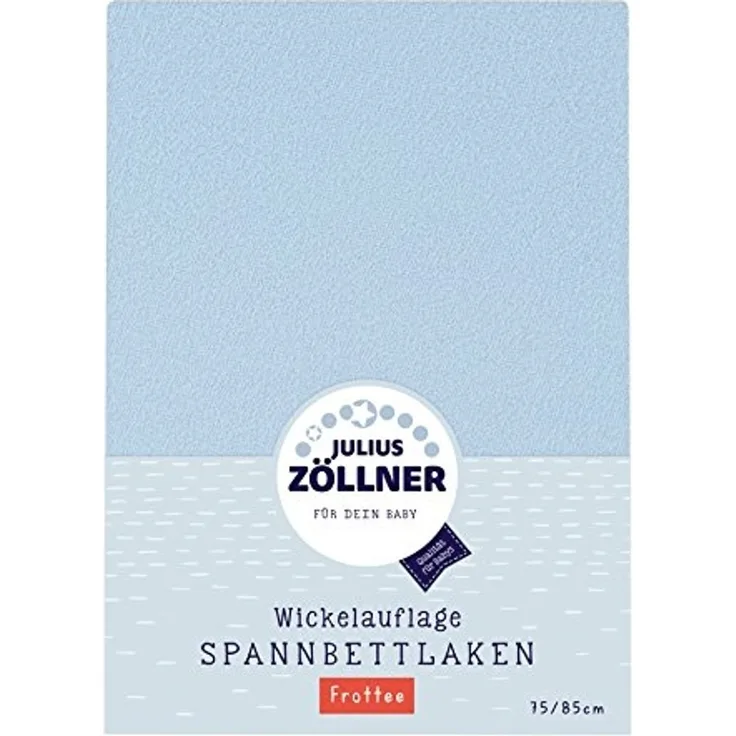 Julius Zöllner Spanntuch Wickelauflage Frottee uni hellblau 75/85