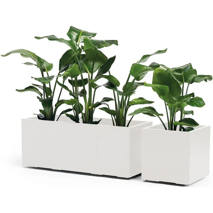 Pflanzkasten GREENER KEBE 100 cm weiß – doppelwandiger Pflanzkasten mit Wasserreservoir und Rollen UV- und temperaturbeständig nachhaltig recycelbar – Bild 2