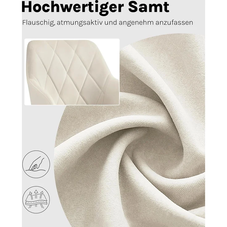 Woltu Esszimmerstuhl (1 St), mit Samtbezug, Küchenstuhl, mit Metallbeinen – Bild 8