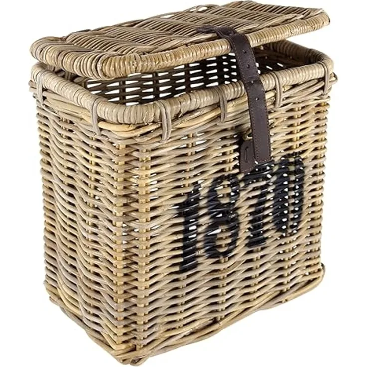 Kobolo Aufbewahrungskorb Universalkorb mit Deckel - Rattan kubu grey 1870